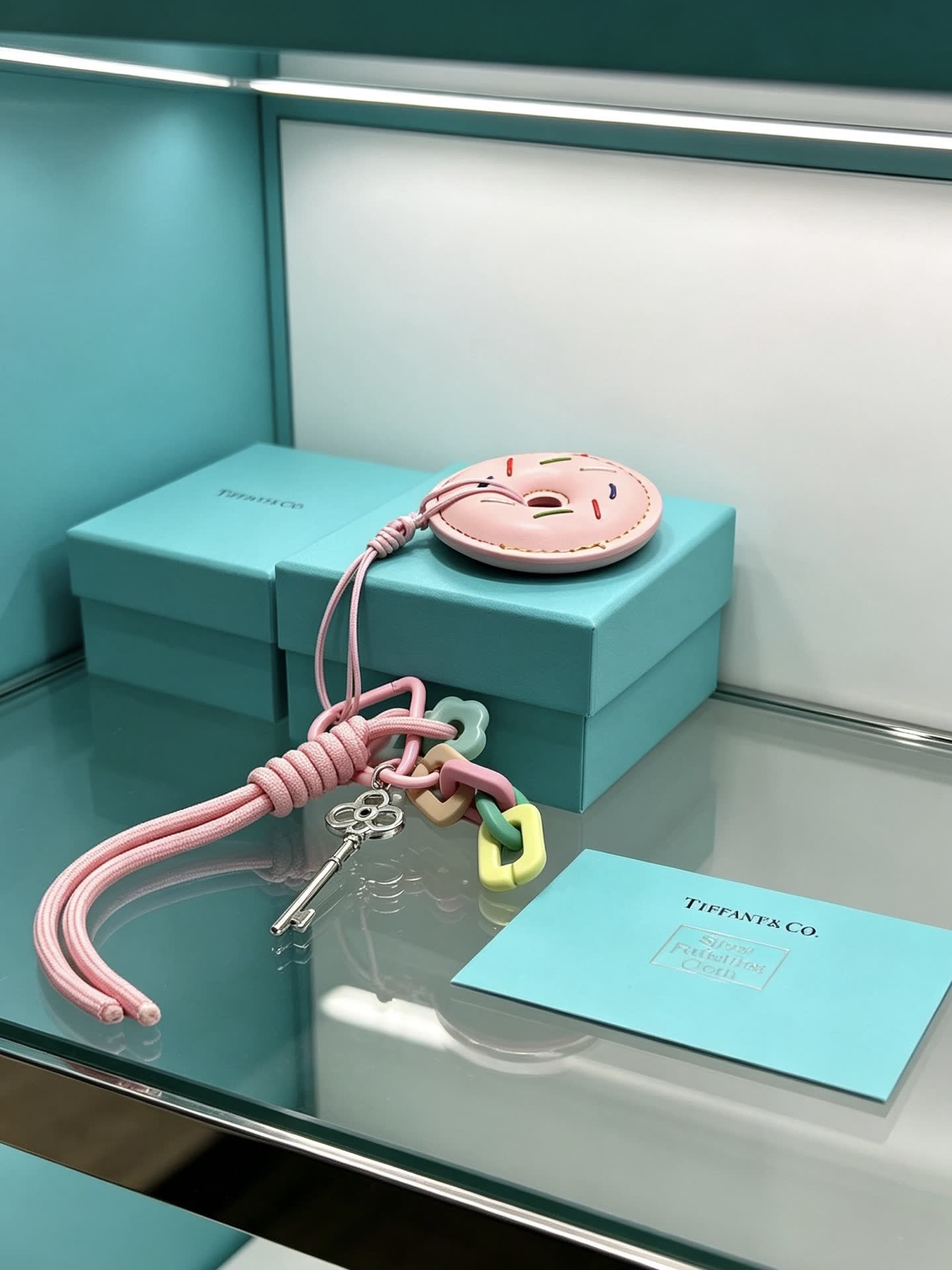 Tiffany & Co. Pink Donut Keychain